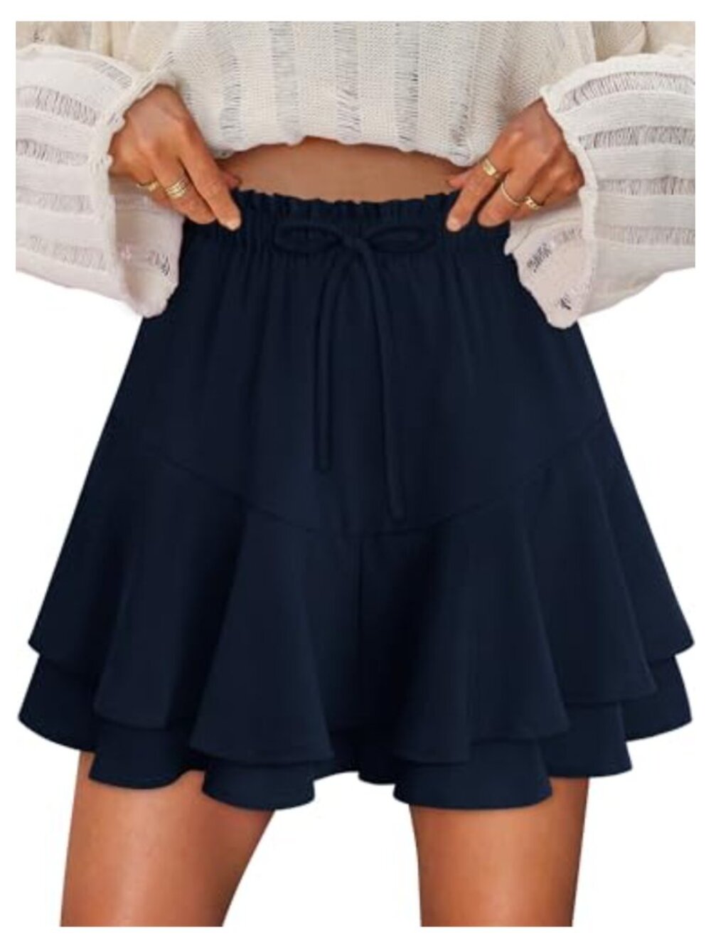 Women's Flowy Ruffle Skort Tennis Skorts Polyester Short